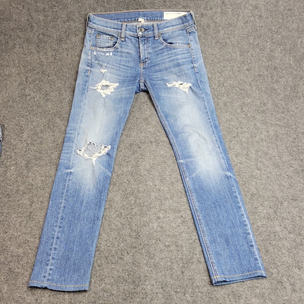 Rag & Bone Jeans Womens 25 Light Wash Distressed Skinny Y2K Stretch Denim LOT(2) - Picture 2 of 16